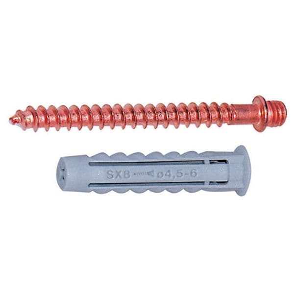 Tassello con Doppia Vite M6 in Ottone Ramato Fisch Lungh 6 10 Pezzi – Fischer
