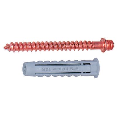 Tassello con Doppia Vite M6 in Ottone Ramato Fisch Lungh 6 10 Pezzi - 3