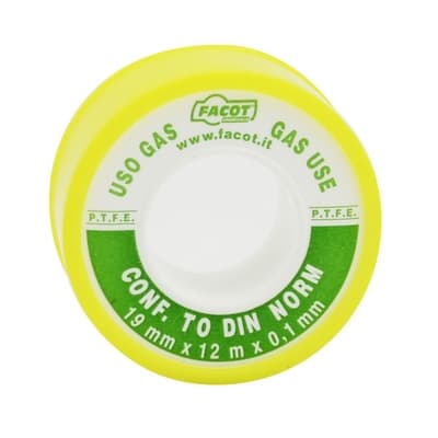 Nastro P.t.f.e Teflon Din Uso Gas Facot H 12 mm x 12 m - 2