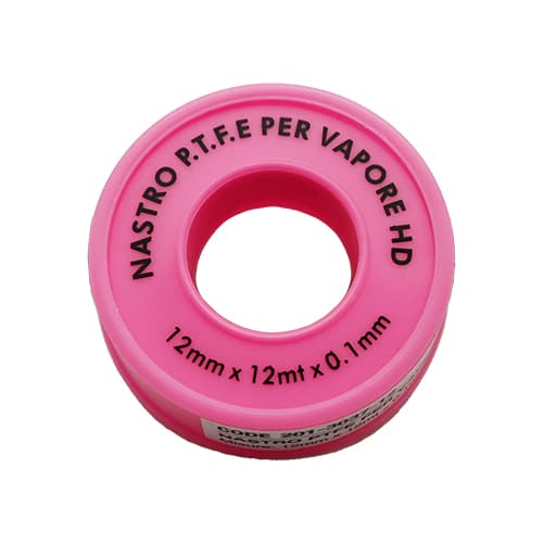 Nastro PTFE Teflon per Vapore Rosa Dh H 12 mm x 12 m x 0,1 mm - 3