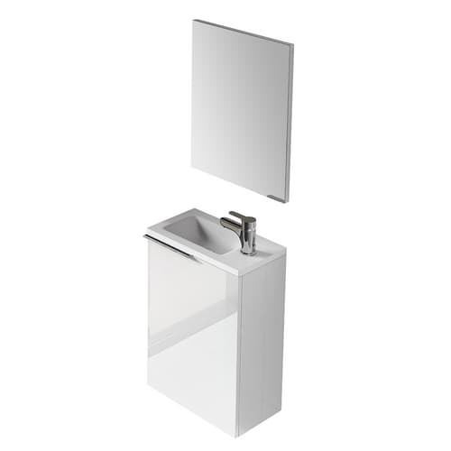 Mobile Arredo Bagno Sospeso Compact (da Dh 58 cm x 40 x 22 Bianco Laccato - 3