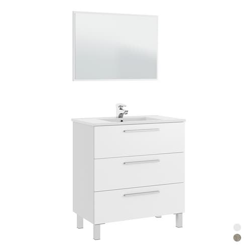 Mobile Arredo Bagno Athena 3 Cassetti (da Dh 86 cm x 80 x 45 Bianco Lucido - 3