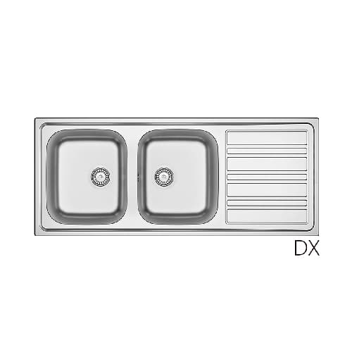 Lavello Incasso in Acciaio INOX Mod LS06 120 cm x Dh Cm 120 Gocciolatoio Dx - 3