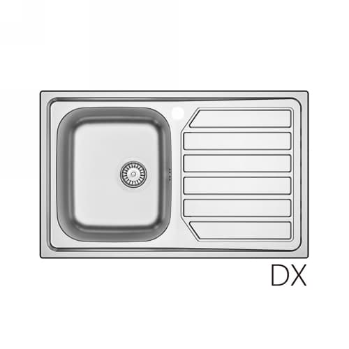 Lavello Incasso in Acciaio INOX Mod LS04 80 cm x Dh Cm 80 Gocciolatoio Sx - 3