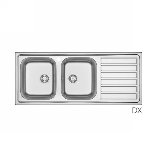 Lavello Incasso in Acciaio INOX Mod LS03 120 cm x Dh Cm 120 Gocciolatoio Sx - 2