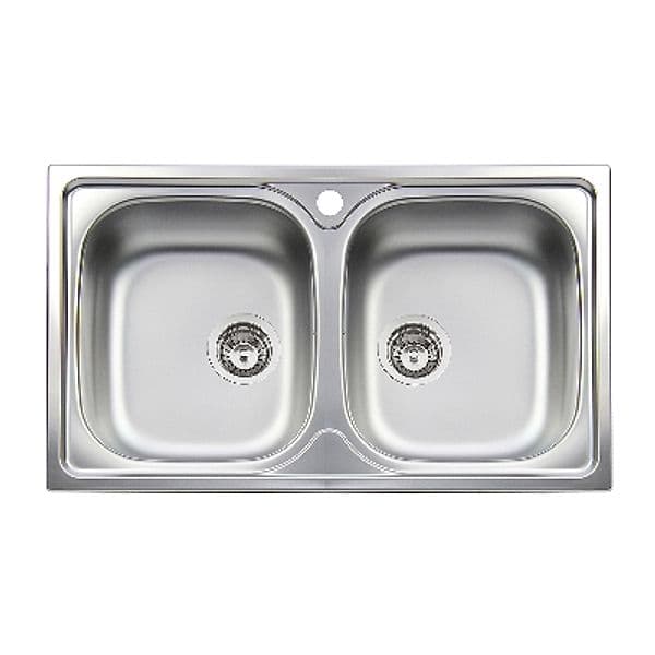 Lavello Incasso Acciaio INOX 2 Vasche 86 cm Apell - 3