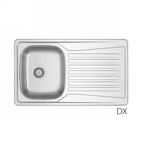 Lavello Incasso in Acciaio INOX Mod LS02 86 cm x Dh Cm 86 Gocciolatoio Dx - 3