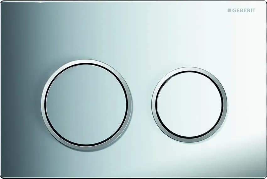 Placca di Comando 2 Tasti Omega 20 Cromo Anelli Cromo Satinato Geberit - 5