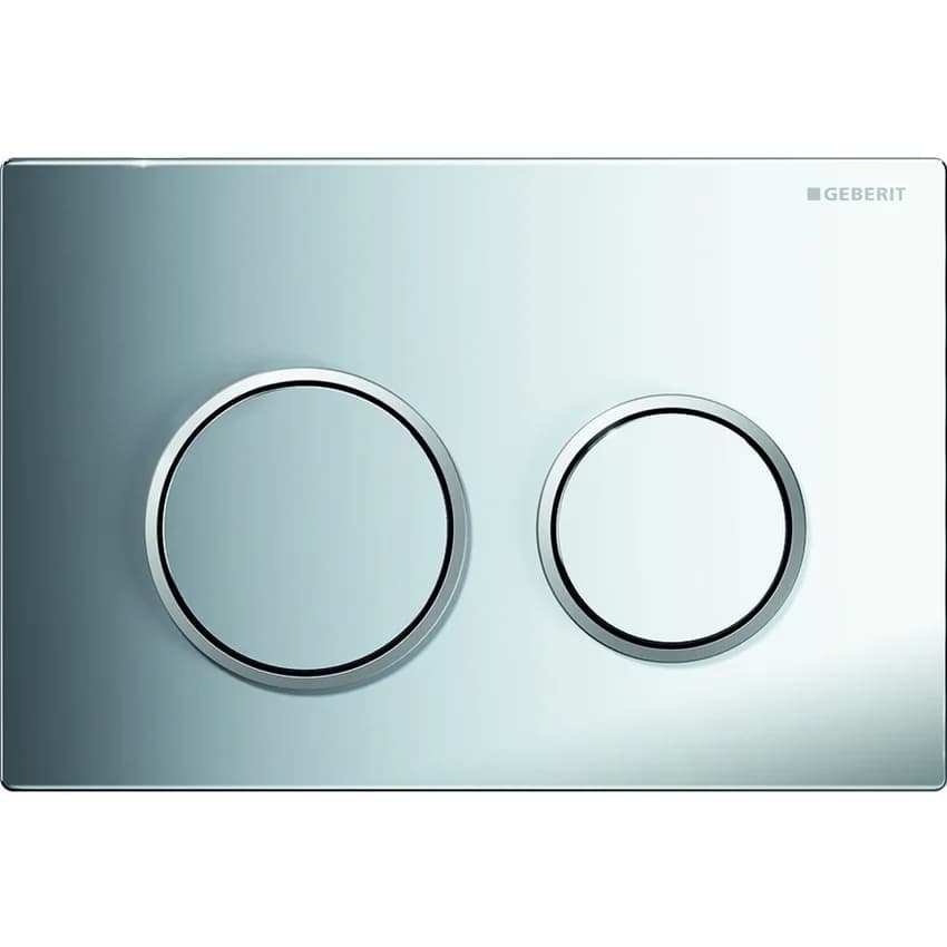 Placca di Comando 2 Tasti Omega 20 Cromo Anelli Cromo Satinato Geberit - 5