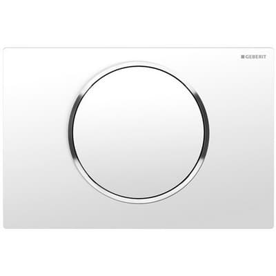 Placca di Comando Sigma 10 con Tasto Stop Geberit Bianca Bordi Tasti Cromo - 3