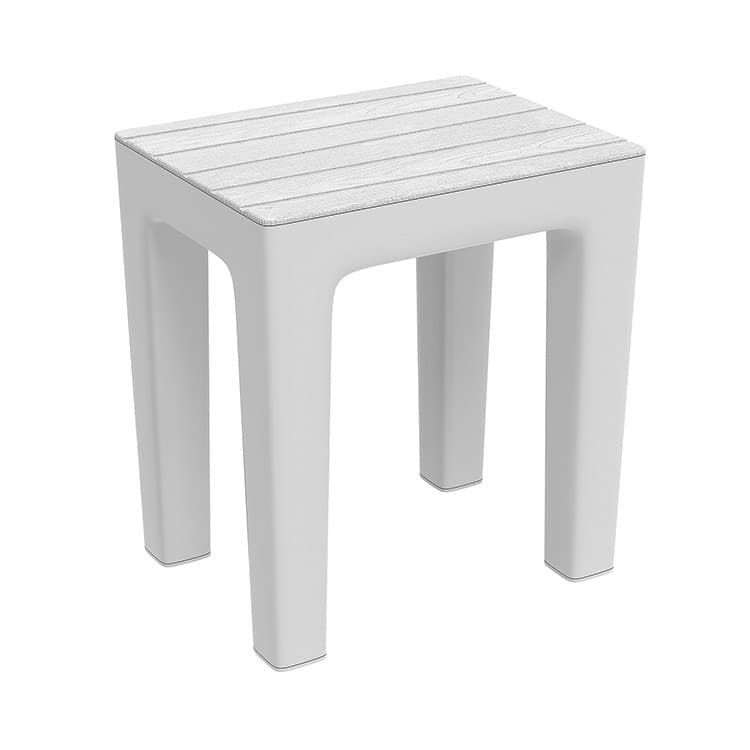 Sgabello Woody Bagno Bianco Cm L 38 x P 29 x H 41,5 Feridras - 3
