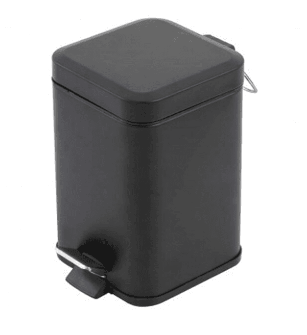 Pattumiera Quadrata 3 L in Acciaio con Pedale Colore Nero 16 x 16 x 25 cm - 4