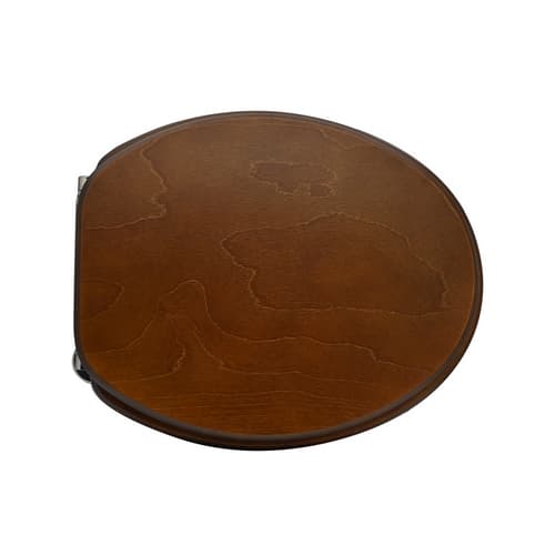 Sedile WC Universale in Legno New Cw Noce Scuro Cerniere a Passan - 3