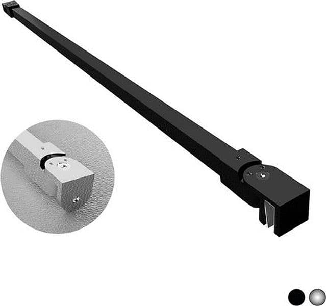 Braccio per Walk in Quadro 2 Teste Snodabili Dhimp 120 cm Nero - 3