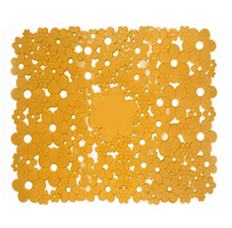 Tappeto Antiscivolo Mod Flowers 53 cm x 53 Dh Arancio - 3