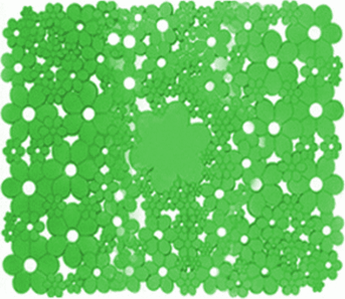 Tappeto Antiscivolo Mod Flowers 53 cm x 53 Dh Verde Acido - 3