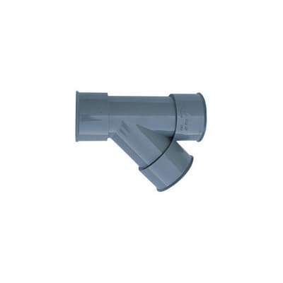 Derivazione 45 ° FF PVC Grigio Ø 40 Senza - 3