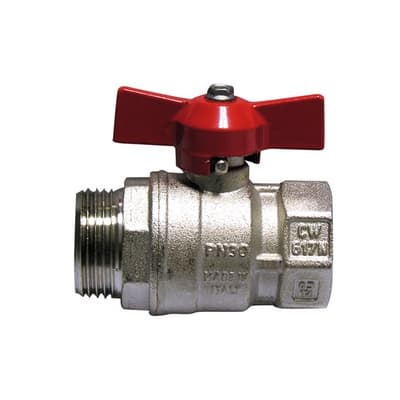 Valvola a Sfera MF con Farfalla Leva Rossa Faidf ¾ (DN 20) F - 3