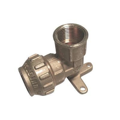 Raccordo a Gomito Femmina in Ottone con Flangia Tiemm ½ x 20 - 3