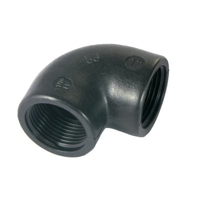 Gomito a 90 ° in PP Nero Bucch 331 B400250 a 05 - 2