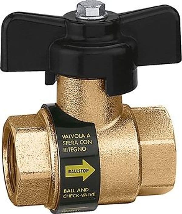 Valvola a Sfera FF con Ritegno Ballstop Calef – Caleffi