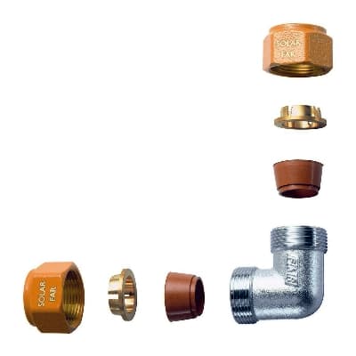 Gomito Doppio Completo di Kit di Tenuta per Impianti Solari Far Ø 16 - 3