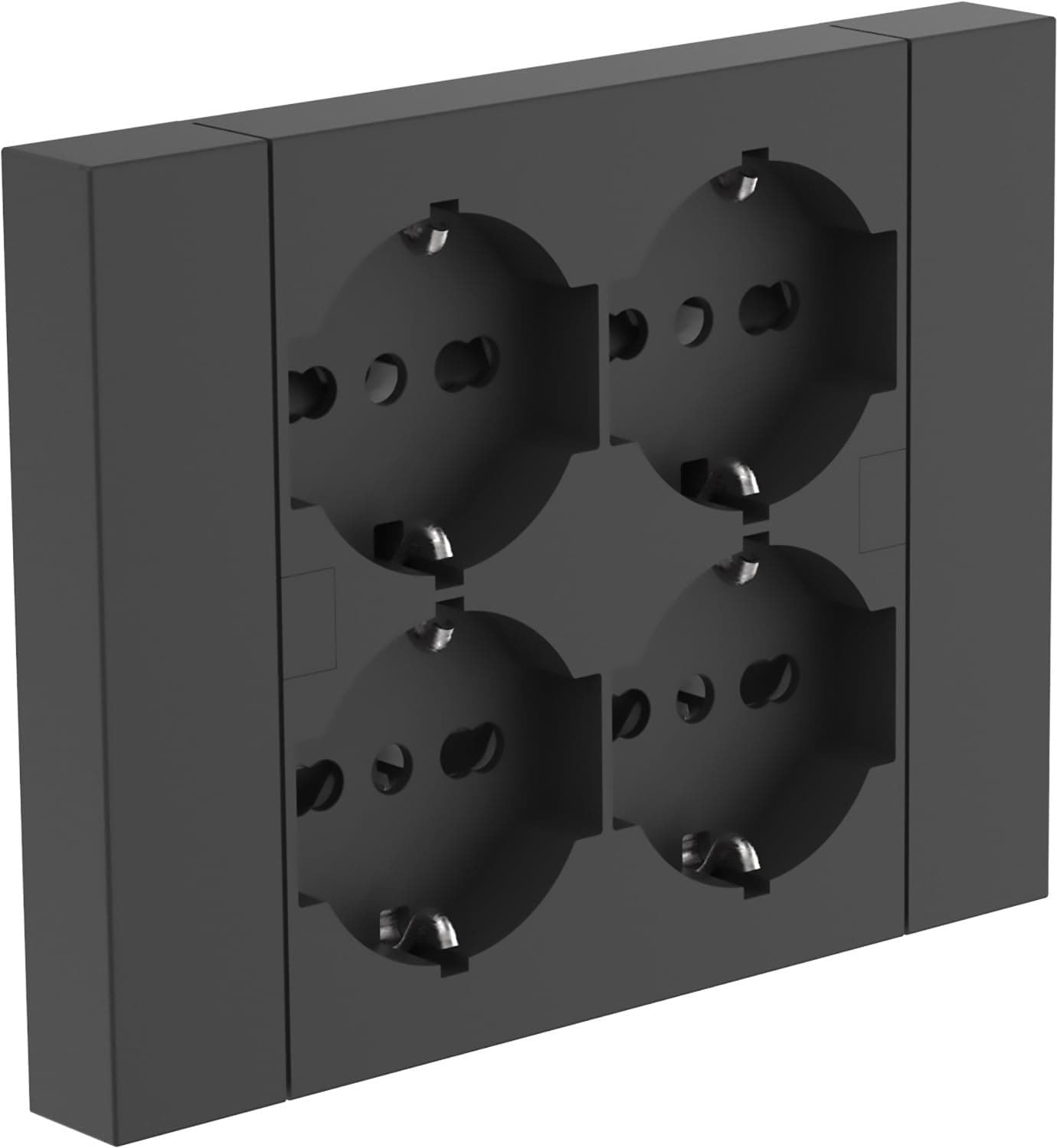 Multipresa Bipasso con Schuko Incasso Electraline Nero Posti 4 2P con T 16A - 8