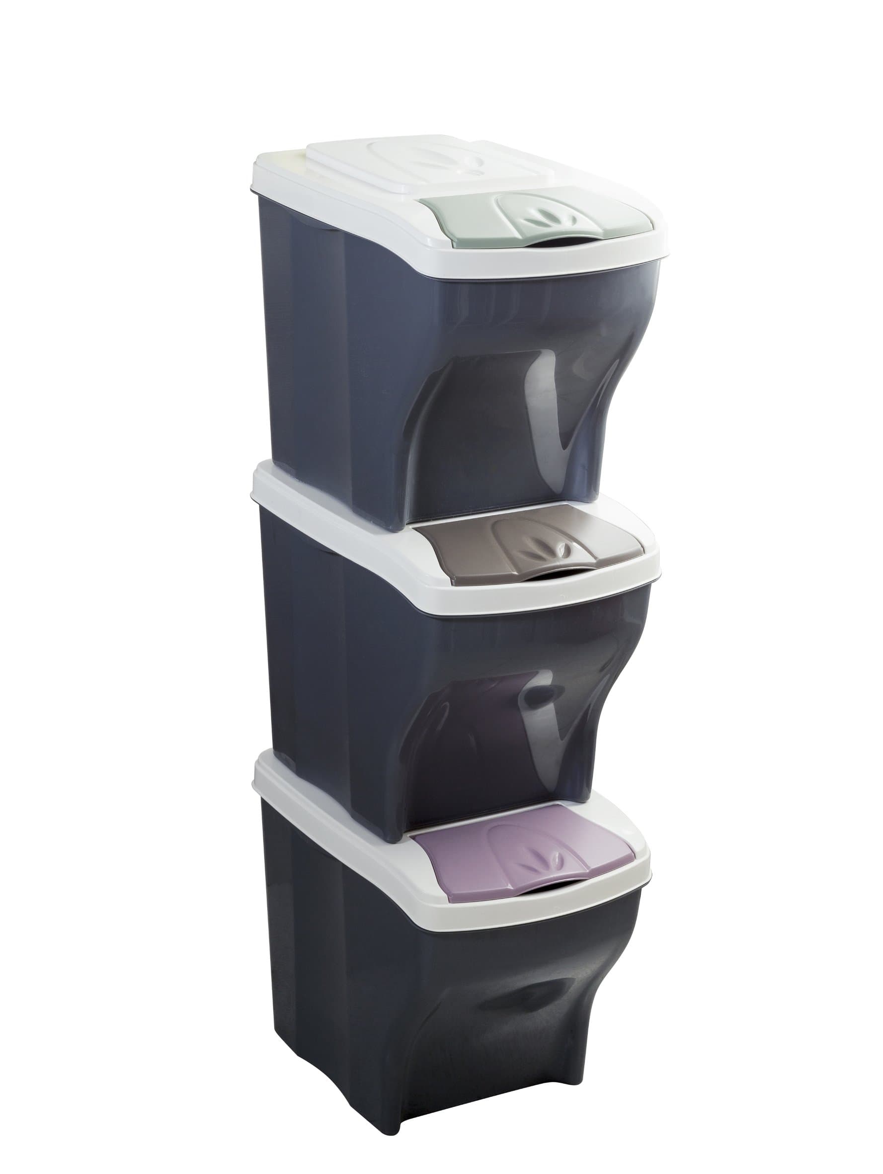 Set Pattumiere Raccolta Differenziata Poker Tris 3X20 Litri Colori - 7
