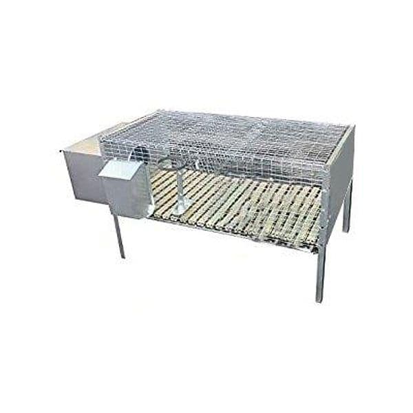 Gabbia per Conigli 1 Fattrice Acciaio Zincato H 100 x 50 cm 60 cm - 2
