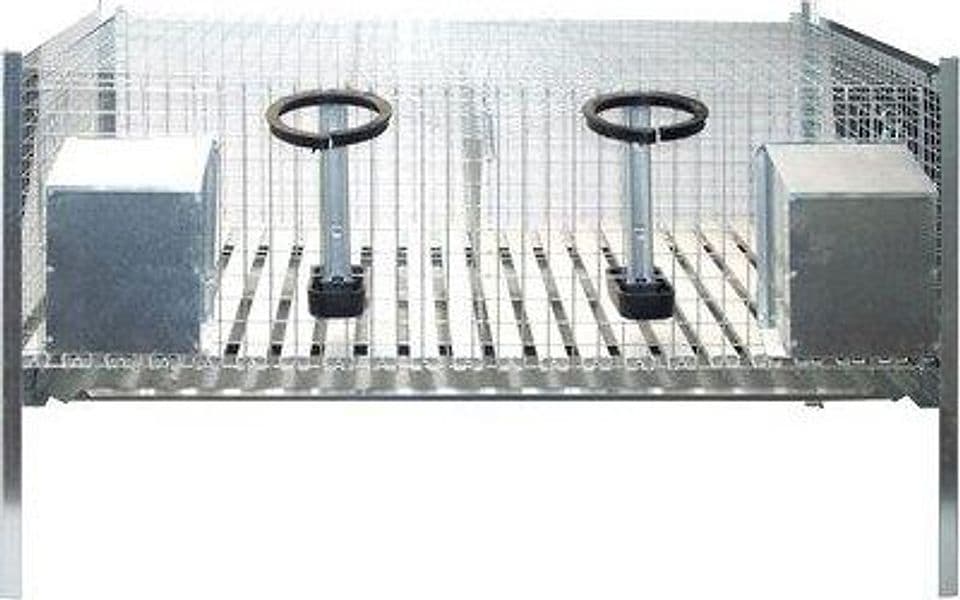 Gabbia per Conigli Ingrasso Acciaio Zincato H 100 x 50 cm 70 cm - 2