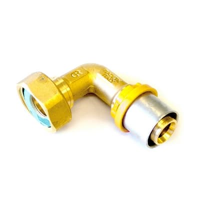 Raccordo per Multistrato Gas Curvo con Girello e Guarnizione Tiemm 20 x ¾ - 3