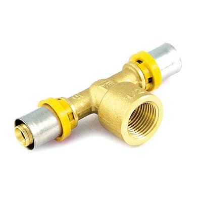 Raccordo per Multistrato Gas a T Femmina Tiemm 20 x ½ x 20 - 2