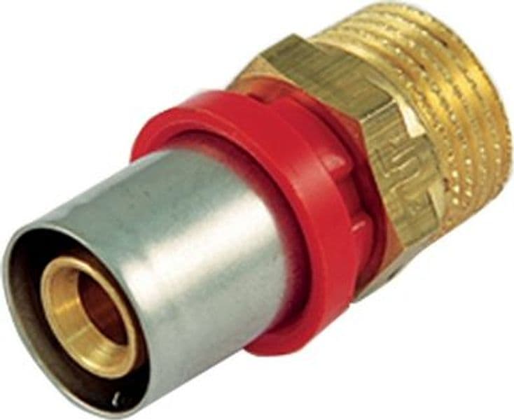 Raccordo Press Diritto Maschio Compact per Multistrato Tiemm 26 x 3 3/4 - 2