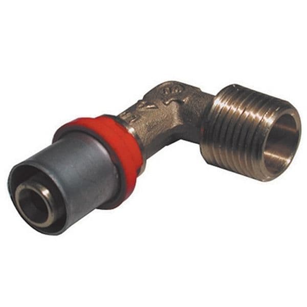 Raccordo Press Curvo Maschio per Multistrato Tiemm 3/4 x 20