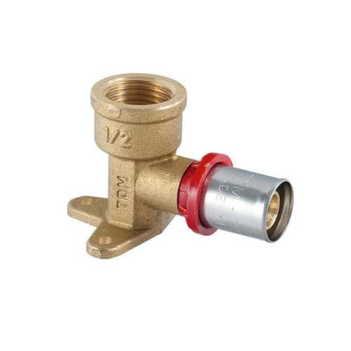 Raccordo Gomito Femmina a Staffa a Pressare per Multistrato Tdmb ½ x 20 - 2