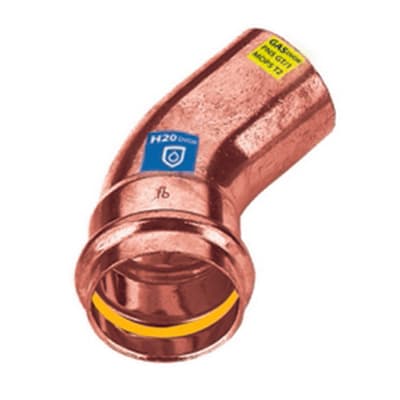 Curva in Rame a Pressare 45 ° MF Acqua Gas Frabo Ø 12 - 2