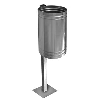 Cestino Porta Rifiuti Zincato con Base Dh - 2