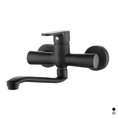 Rubinetto Miscelatore Monocomando Lavello a Muro Serie Paco Dh Cromo - 3