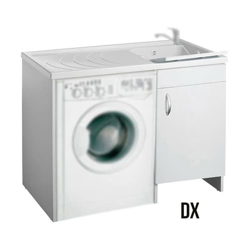 Mobile in Legno con Lavatoio + Dh 60 x 109 x H 89 cm Vasca a Dx - 3