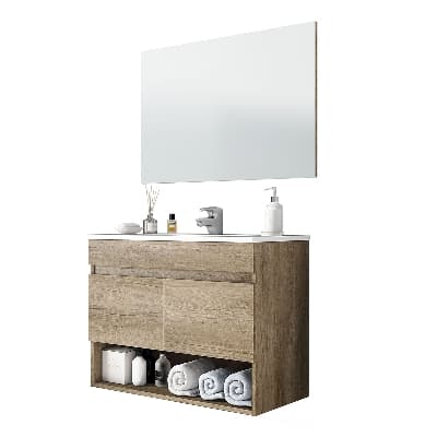 Mobile Arredo Bagno Sospeso Cotton (da Montare) Dh 64 cm x 80 x 45 Nordik - 2