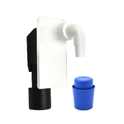 Sifone Scarico Lavatrice Incasso con Placca Bianca Dh Ø 40 - 3