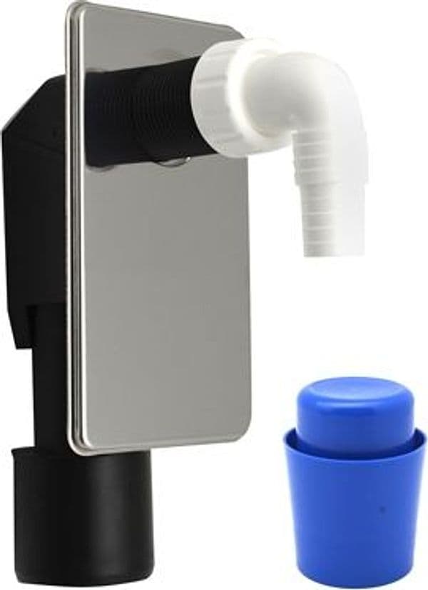 Sifone Scarico Lavatrice ad Incasso con Placca INOX Dh Ø 40 a 50 - 3