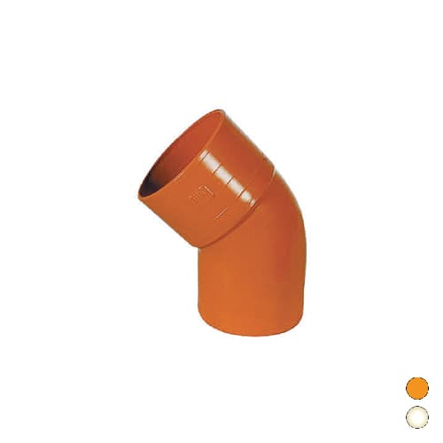 Curva 45 ° in PVC Ø 100 Avorio Esclu - 3
