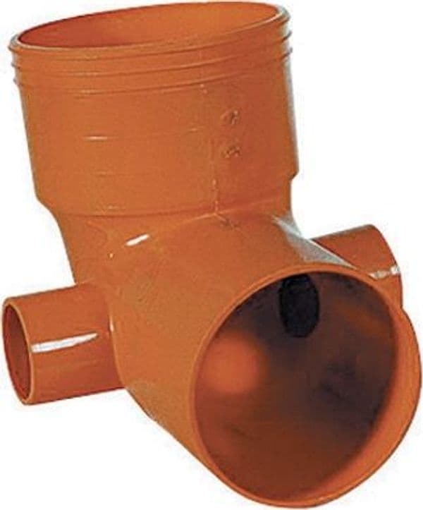 Curva WC 2 Attacchi in PVC Arancio Ø 100 Att Ø 50 Senza - 3