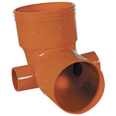 Curva WC 2 Attacchi in PVC Arancio Ø 100 Att Ø 50 Senza - 3