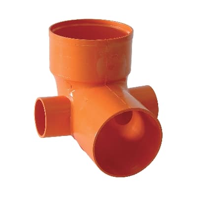 Curva WC 2 Attacchi in PVC Arancio Ø 100 Att Ø 40 Senza - 3