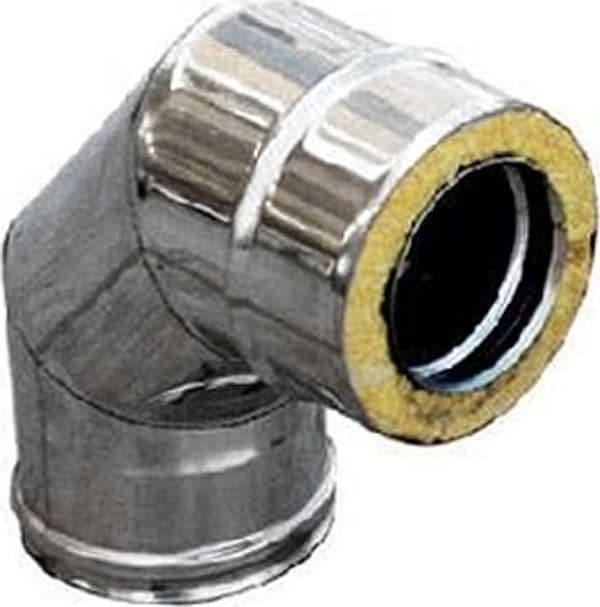 Curva in Acciaio INOX 316L a 90 ° Doppia Parete Dk D Int 250 D Est 300