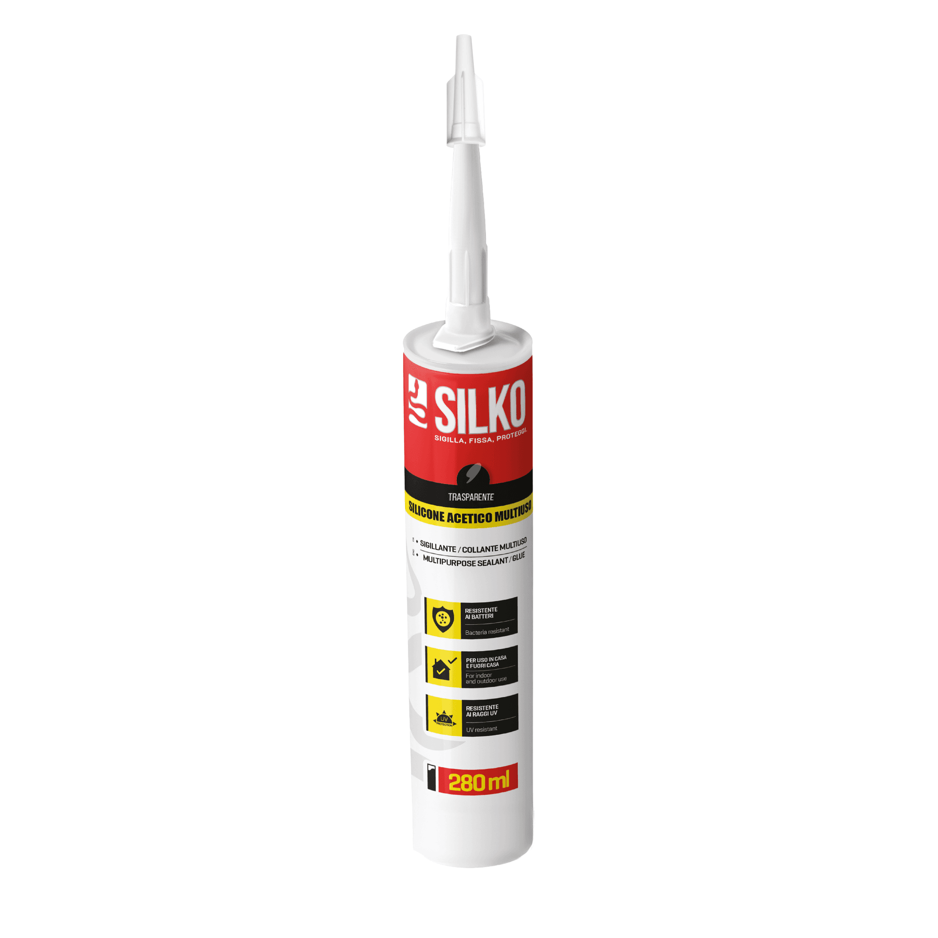 Silicone Multiuso Trasparente a Base Acetica Silko 280 ml - 2