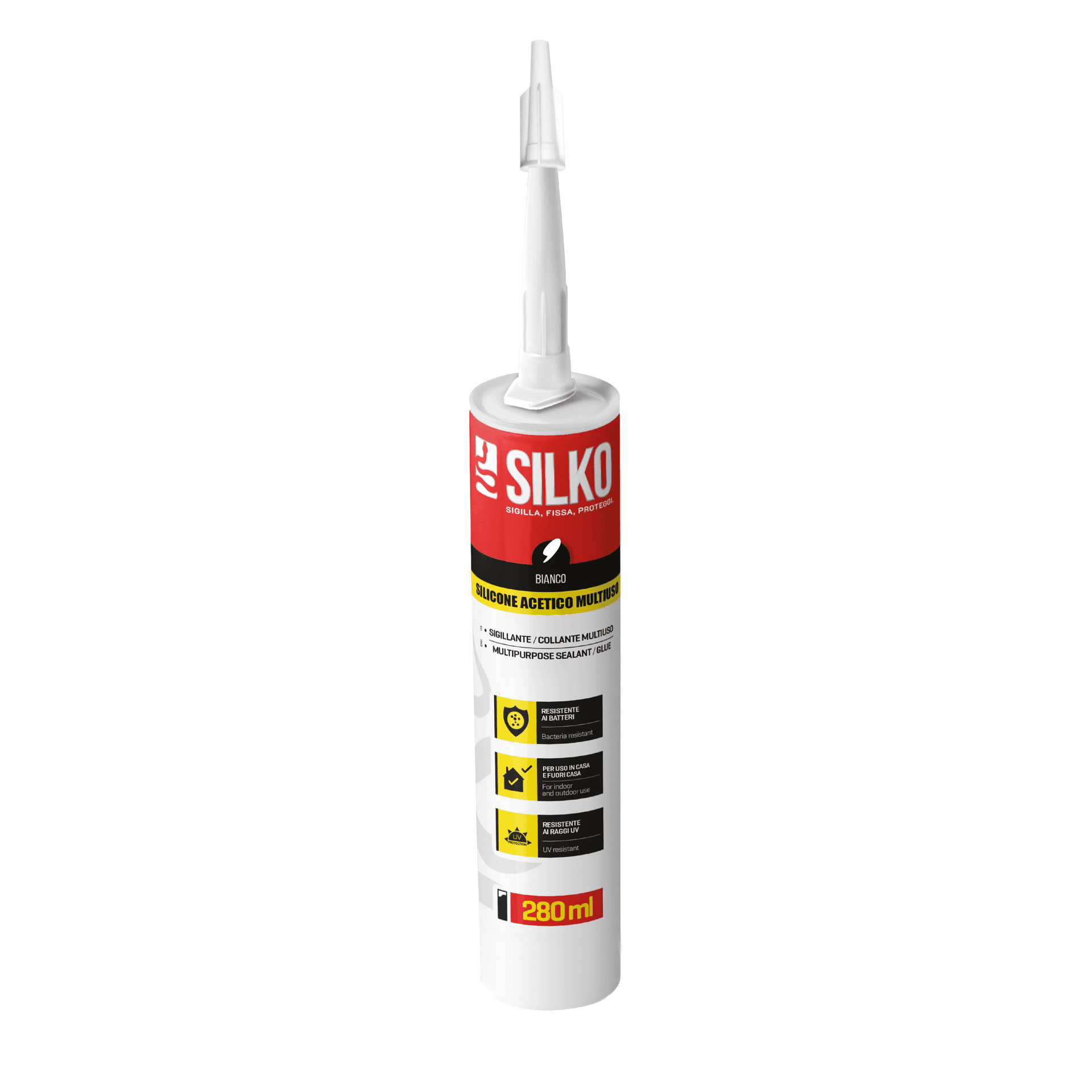 Silicone Multiuso Bianco a Base Acetica Silko 280 ml - 2