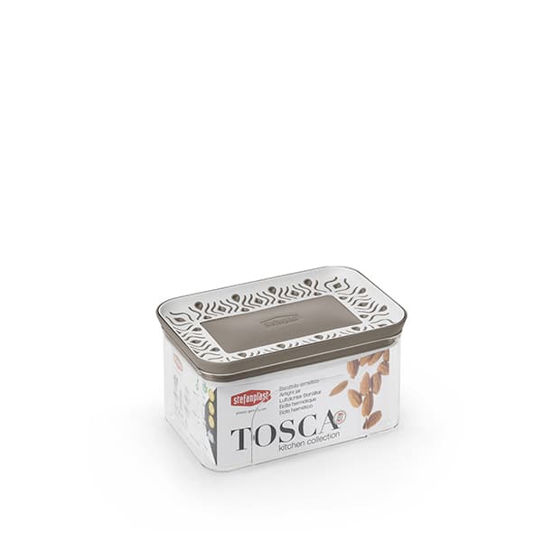 Barattolo Rettangolare Stefanplast Tosca Bianco Tortora - 2
